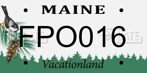 FPO016 Maine License Plate