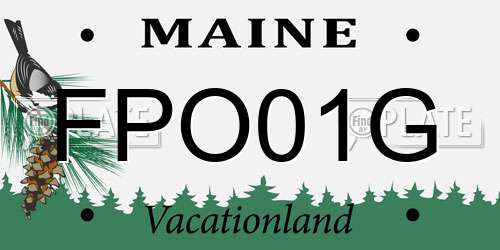 FPO01G Maine License Plate