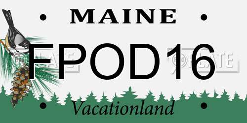FPOD16 Maine License Plate