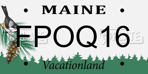 FPOQ16 Maine License Plate