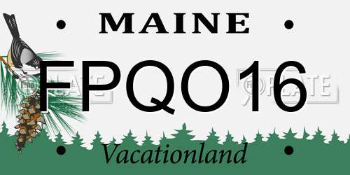 FPQO16 Maine License Plate
