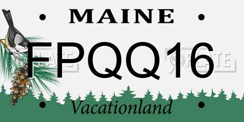FPQQ16 Maine License Plate