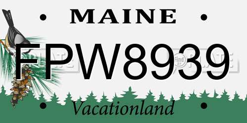 FPW8939 Maine License Plate