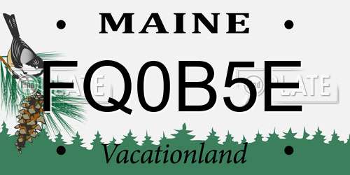 FQ0B5E Maine License Plate