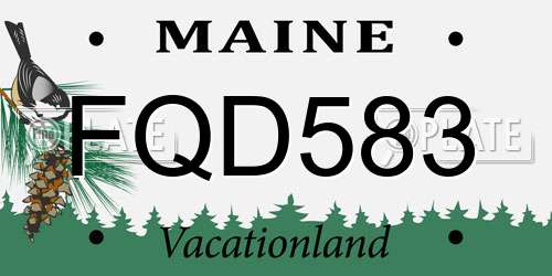 FQD583 Maine License Plate