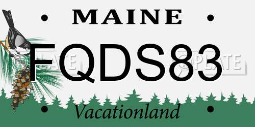 FQDS83 Maine License Plate