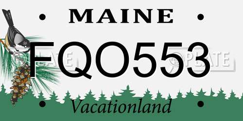 FQO553 Maine License Plate