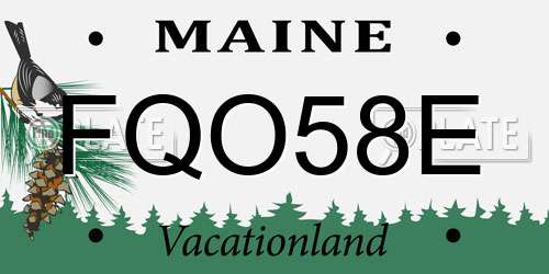 FQO58E Maine License Plate