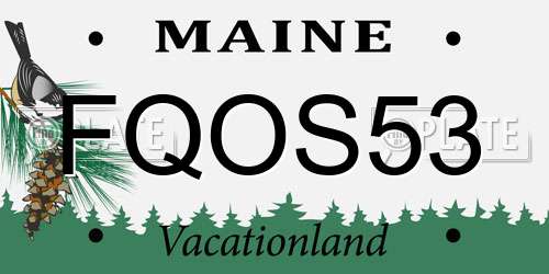 FQOS53 Maine License Plate
