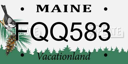 FQQ583 Maine License Plate