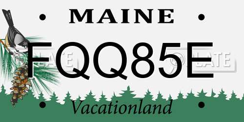 FQQ85E Maine License Plate