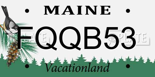 FQQB53 Maine License Plate