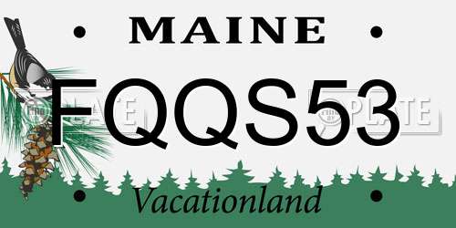FQQS53 Maine License Plate