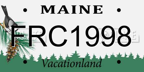 FRC1998 Maine License Plate