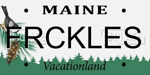 FRCKLES Maine License Plate