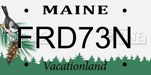 FRD73N Maine License Plate