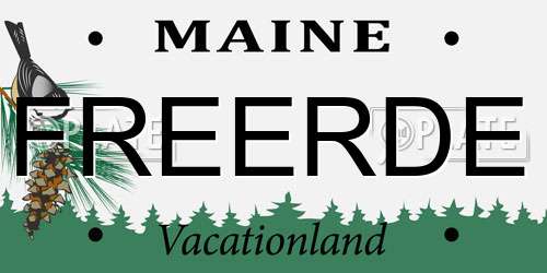 FREERDE Maine License Plate