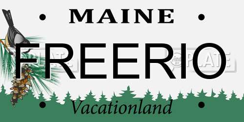 FREERIO Maine License Plate