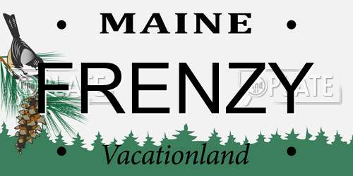 FRENZY Maine License Plate