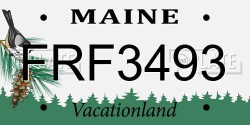 FRF3493 Maine License Plate