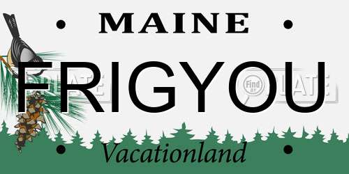 FRIGYOU Maine License Plate