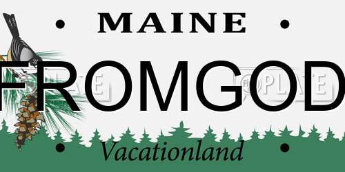 FROMGOD Maine License Plate