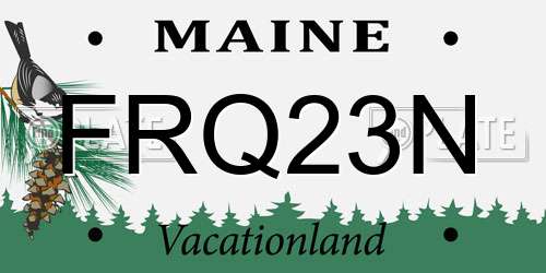 FRQ23N Maine License Plate