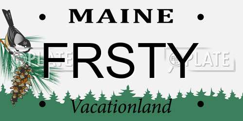 FRSTY Maine License Plate