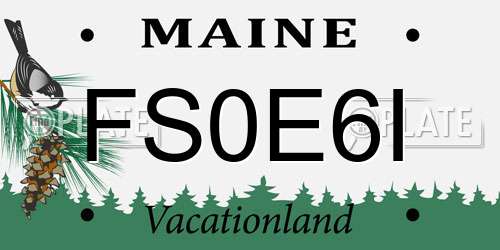 FS0E6I Maine License Plate