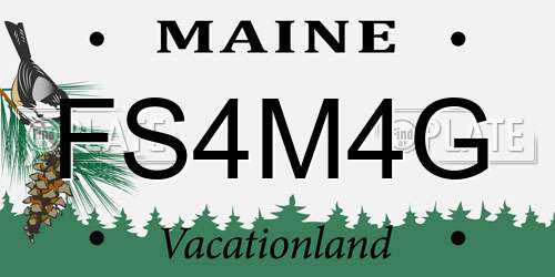 FS4M4G Maine License Plate