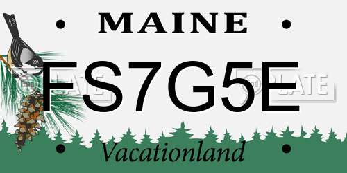 FS7G5E Maine License Plate