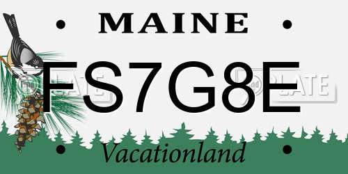 FS7G8E Maine License Plate