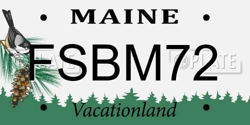 FSBM72 Maine License Plate