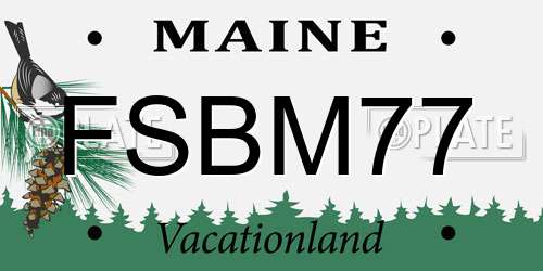 FSBM77 Maine License Plate