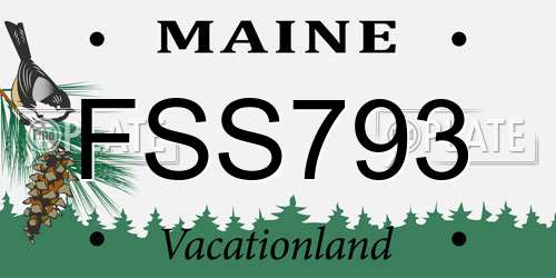 FSS793 Maine License Plate