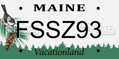 FSSZ93 Maine License Plate
