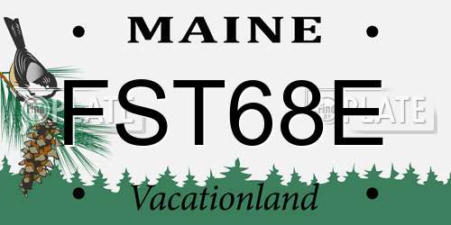FST68E Maine License Plate
