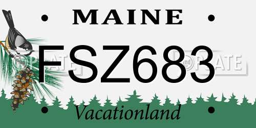FSZ683 Maine License Plate
