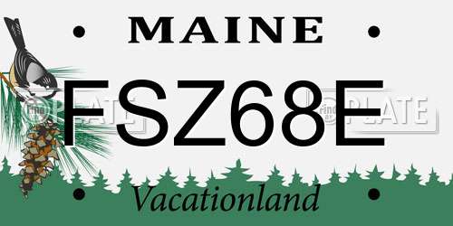 FSZ68E Maine License Plate