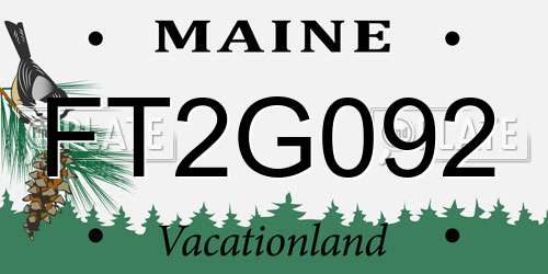 FT2G092 Maine License Plate