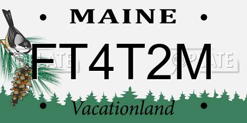 FT4T2M Maine License Plate