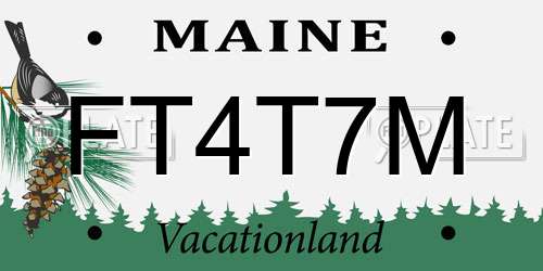 FT4T7M Maine License Plate