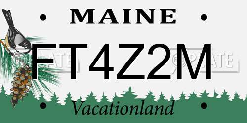 FT4Z2M Maine License Plate
