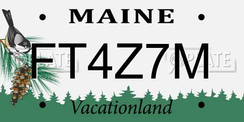 FT4Z7M Maine License Plate