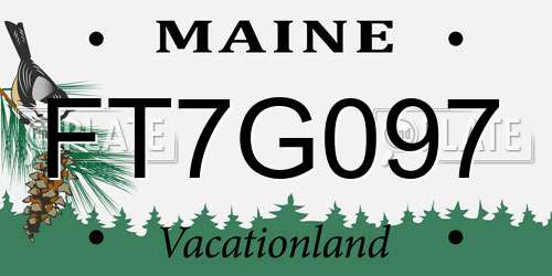 FT7G097 Maine License Plate