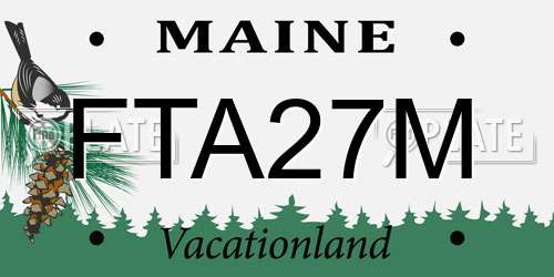 FTA27M Maine License Plate