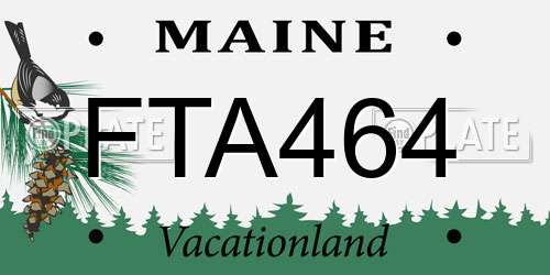 FTA464 Maine License Plate