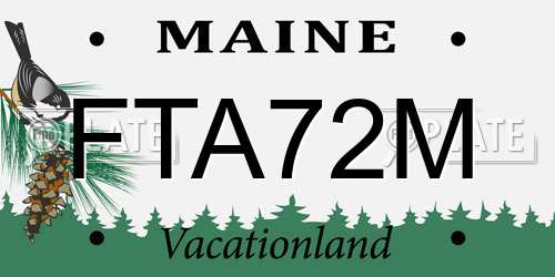 FTA72M Maine License Plate