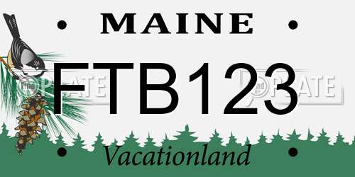 FTB123 Maine License Plate