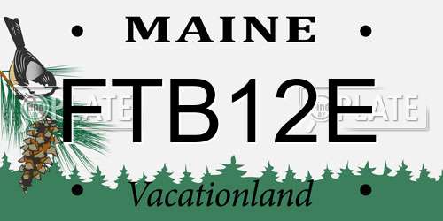 FTB12E Maine License Plate